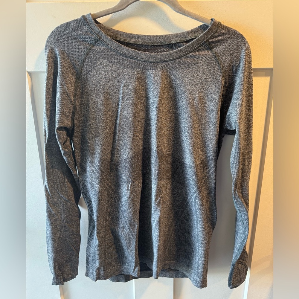 Gray Long Sleeve Top athletic